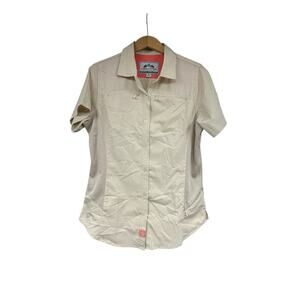 Legendary Whitetails Original Deer Gear Shirt Fishing Hike Khaki Womens Large